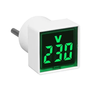 AC 220V 230V Universal Square European Plug Type Household Digital AC Voltmeter Indicator Voltage Measurement Range 50~500V