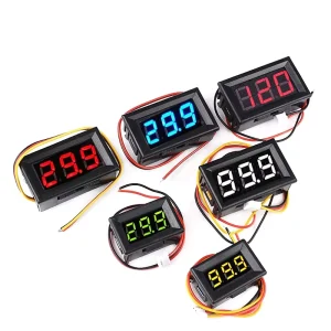 AC 30 500V 0.56″ LED Digital Voltmeter Voltage Meter Volt Instrument Tool 2 Wires Red Green Blue Display 110V 220V DIY