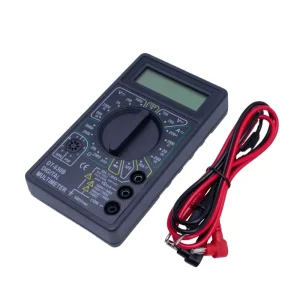 AC/DC Ammeter Voltmeter Ohm Electrical Tester Meter Battery Powered Digital Multimeter DT-830B with Test Leads