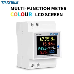 AC Monitor 110V 220V 380V 100A Digital Color LCD Voltage Current Power Factor Active KWH Electric Energy Frequency Meter
