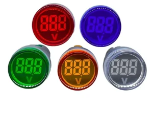 AC Voltage Signal Indicator 22mm Round LED Digital Voltage Meter Head AC 60 500V ST16V