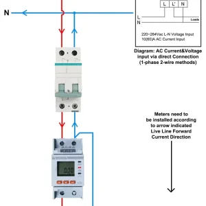 ADL200-NK 60A AC Direct Connect RS485 WiFi Single Phase Built-in Relay Smart Energy Meter for Power Consumption