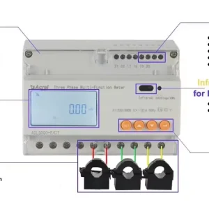 ADL3000 E CTC Standard with 3 Split Core Open Type 100A Input CT Three Phase Energy Meter with Modbus RTU