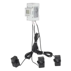 ADL400N 3 Phase Din Rail Energy Meter with LCD Display RS485 Input AC 0 300A 3 CTs Solar Building Factory Power Monitoring