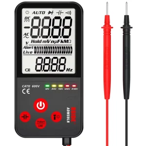 ADMS9LN Ultra Portable Ultra Thin Digital Multimeter True RMS Auto Power Off 9999 Counts CAT II 600V with 3.5″ Display