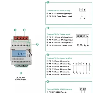ADW300W WF Wireless Online Monitoring Open Type 100A Bi directional Measurement Smart Power Meter for Factory Energy
