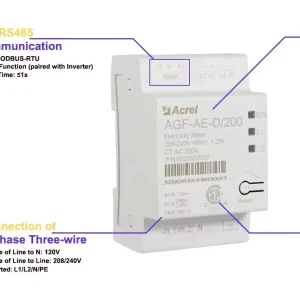 AGF-AE/D200 Single Phase Zero-export Solar PV 200A CT Input Bi-directional Energy Monitoring Smart Meter for Solar