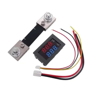 AIZESION DC0 100V 10A 50A 100A LED DC Dual Display Digital Current and Voltage Meter 150x100mm