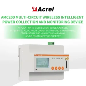 AMC200L-4E3 4 Channel AC Electrical Parameter 50mA CT Input Power Distribution LCD Display KWH Energy Meter for Monitoring