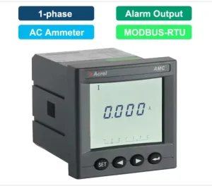 AMC72L AI Single Phase AC Digital Ammeter 72*72 Panel Meter RS485 Modbus Current Meter with Alarm Function
