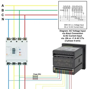AMC96L E4 KC Multi function Panel Mount CT Current Input RS485 Communication Kwh Smart Energy Meter with LCD Display