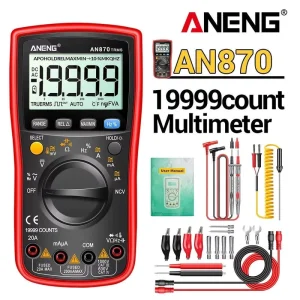 AN870 Digital Multimeter 19,999 Counts True RMS Voltage Resistance Frequency Temperature mA Percentage Measurement