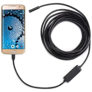 AN97 Endoscope Camera 7mm Lens 5m Cable Industrial Borescope Camera for Android Phone Inspection Camera USB and Micro USB Port