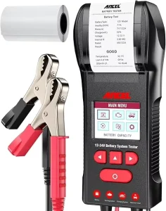 ANCEL BST600 Battery Load Tester with Built in Thermal Printer 12V 24V for Cars Trucks & Heavy Duty
