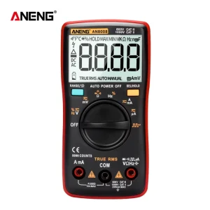 ANENG AN8008 9999 Counts Mini Digital Multimeter Double fuse auto range medidor eléctricoTrue RMS Transistor Capacitor Teste