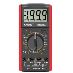 ANENG AN9205A+ Red Digital Multimeter AC DC Voltage Current Meter With Resistance Diode and Continuity Tester