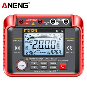 ANENG Digital Multimeter MH13 High Accuracy Auto Testing Ohm Tester High Voltage 2000 Count Resistance Meter Insulation Earth