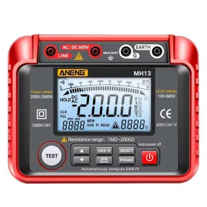 ANENG MH13 Megohm Meter Tool Ohm Tester Digital Multimeter Insulated Ground High Voltage Count Resistance Tester