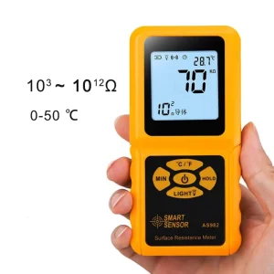 AS982 Surface Resistance Meter Digital Antistatic Material Impedance Insulation Resistance Tester