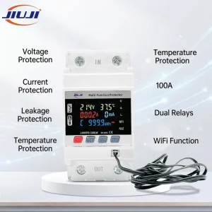 Adjustable Voltage Current Temperature and Leakage Protective Device With Kilowatt hour Meter