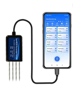 Agricultural Soil Sensors Sensor Meter for Planting Base Portable Soil Temperature Humidity and Salinity Speed Tester