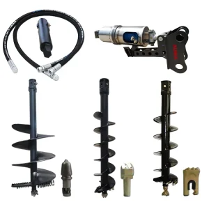 Aurix EA Hydraulic Earth Auger Drill Excavator Auger Attachment Supplier for Piling Soil Drilling Skid Steer Post Hole Digger