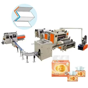 Automated Facial Tissue Production Line V Fold Towel Paper Production Line C Fold Napkin Paper Converting Machine