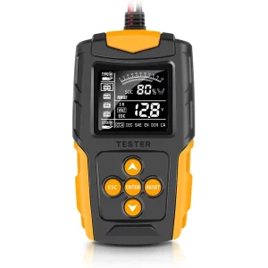Automatic Digital Car Battery Tester and Charger Analyzer, 12V/24V, with Capacity, Load and Cranking System Testing