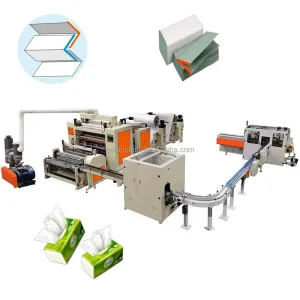 Automatic Tissue Paper Pulp Folding Jumbo Roll Tissue N Interfold Making Converting Tissue Cutter Facial Tissue Packing Machine