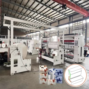 Automatic V Fold Tissue Paper Manufacturing Machines Customized Embossing C Fold Facial Tissue Production Line