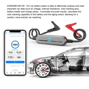 Automotive Battery Tester BK100 Lithium Battery Tester Analyzer for AGM GEL EFB Car Batteries