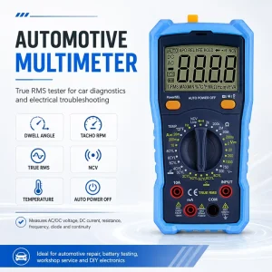 Automotive Digital Multimeter True RMS Car Tester Dwell Angle Tachometer RPM NCV Voltage Current Temperature Frequency Meter