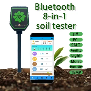BLE S3000 Multifunctional Bluetooth Soil Tester pH Temperature Salinity Moisture Orchard Planting Soil Acid Base