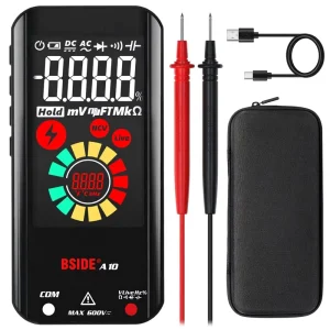 BSIDE A10 Rechargeable Digital Multimeter Color LCD 3 Result Display 6000 Count Auto Ranging AC DC Voltage Capacitance