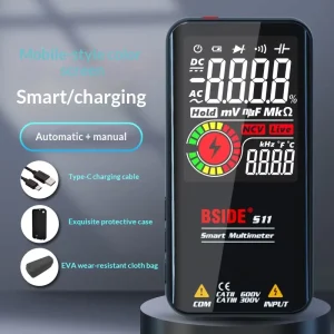 BSIDE Factory Direct Sales Professional Use Multimeter S11 Smart Color Screen Charging Automatic Range High Precision 600V