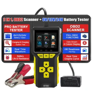 BT80 12V Vehicle Battery Analyzer for Diagnostic Testing and Battery Health