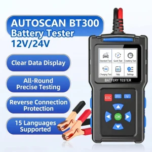 Battery Analyzer Car Battery Tester 12V 24V Handheld Load Cranking Voltage Test CE FCC RoHS Digital Display