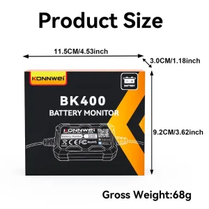 Battery Monitor BK400 Bluetooth 12V Lead Acid Lithium Tester with GPS Find Car