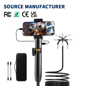 Bending Section Endoscopes LED Illuminated Inspection Camera Portable Video Two Way Industrial Articulating Borescope IP67 Rated