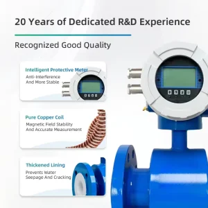 Bi-directional DN1000 Magnetic Flowmeter for Industrial Process Control No Moving Parts Flange