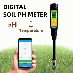 Bluetooth High Precision Electrode Soil Temperature Tester Digital Soil Metal Head pH Meter for Hydroponics Garden