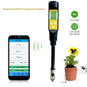 Bluetooth Soil Tester for Flower and Vegetable Planting pH & Temperature Acidity Meter with Pointed Tip