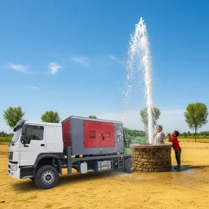Bole Hole Drilling Truck Machine Diesel Powered Pneumatic Hammer Water Well Rig with Motor