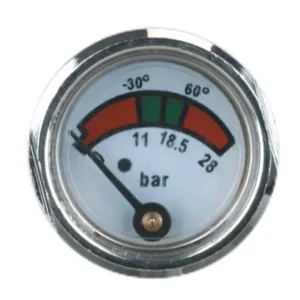 Brass Tyre Pressure Gauge with Chromed Case and Diaphragm Construction ISO9001 Certified Measuring Instrument