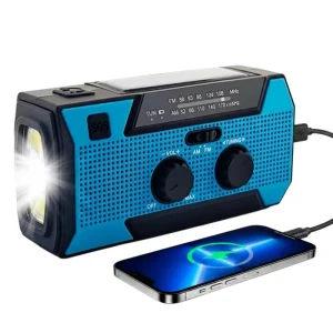CE Certified 5000mAh Emergency Radio with USB C Charging FM AM Multi-function Outdoor Solar Crank Radio for Europe Market