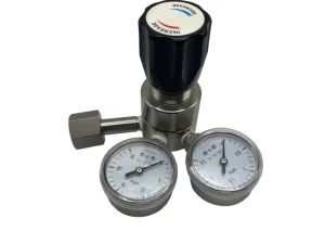 CGA330 316L Stainless Steel Gas Pressure Regulator for Helium SO2 CO2, 100m3/h Flow Range