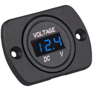 Car Battery Digital Voltmeter Panel DC 12V 24V Waterproof Volt Meter 12 Volt Boat Marine Motorcycle Truck Round Voltage Meter