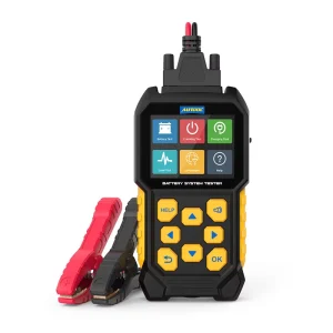 Car Battery Tester 12V 24V Voltage Capacity Lifespan Resistance Measurement for 12V and 24V Cars Black Yellow Color