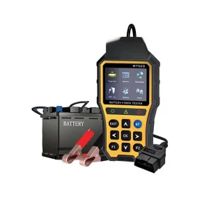 Car Battery Tester OBDII Diagnostic Tool with Battery Resistance Measurement and Health Check 5-30V Yellow Orange