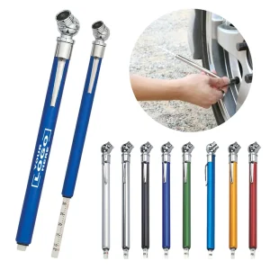 Car Metal Tire Pressure Gauge Pen Type Aluminum Air Gauge 10-50 PSI with Clip